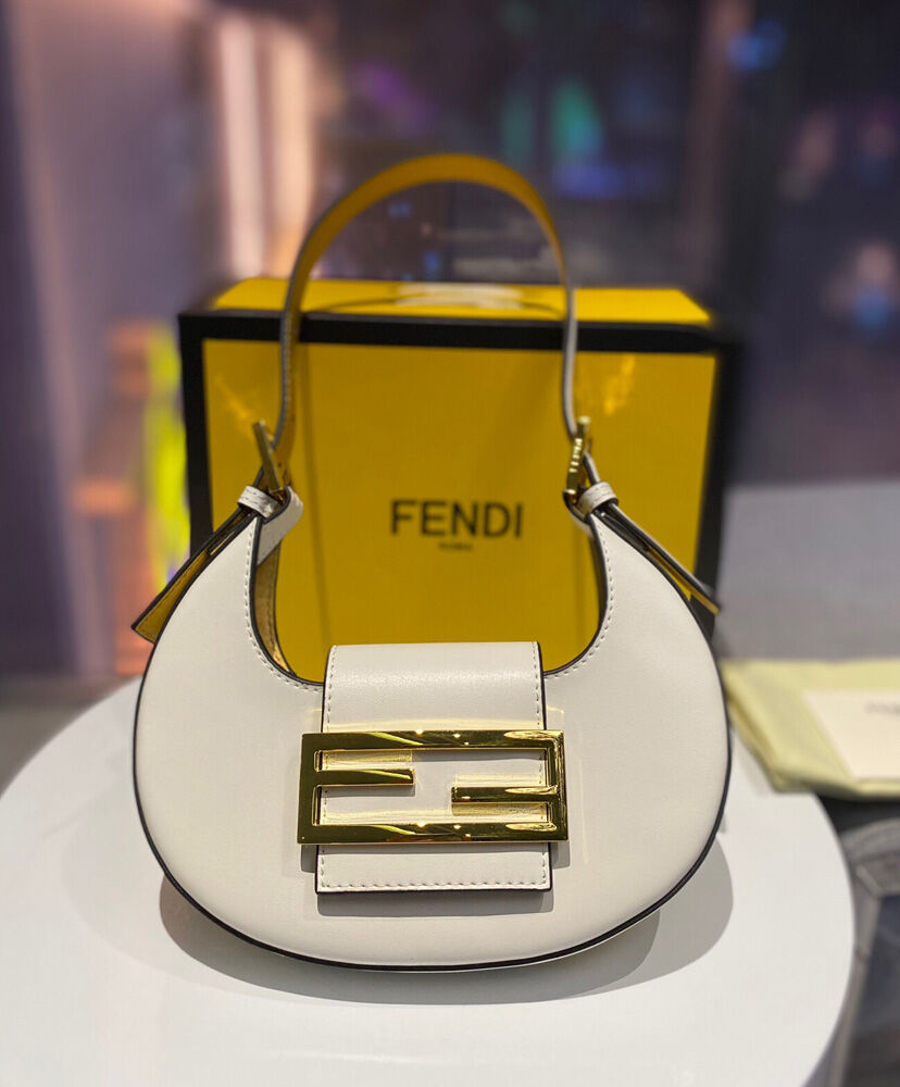 Fendi Cookie Mini Hobo Bag 8BS065 White